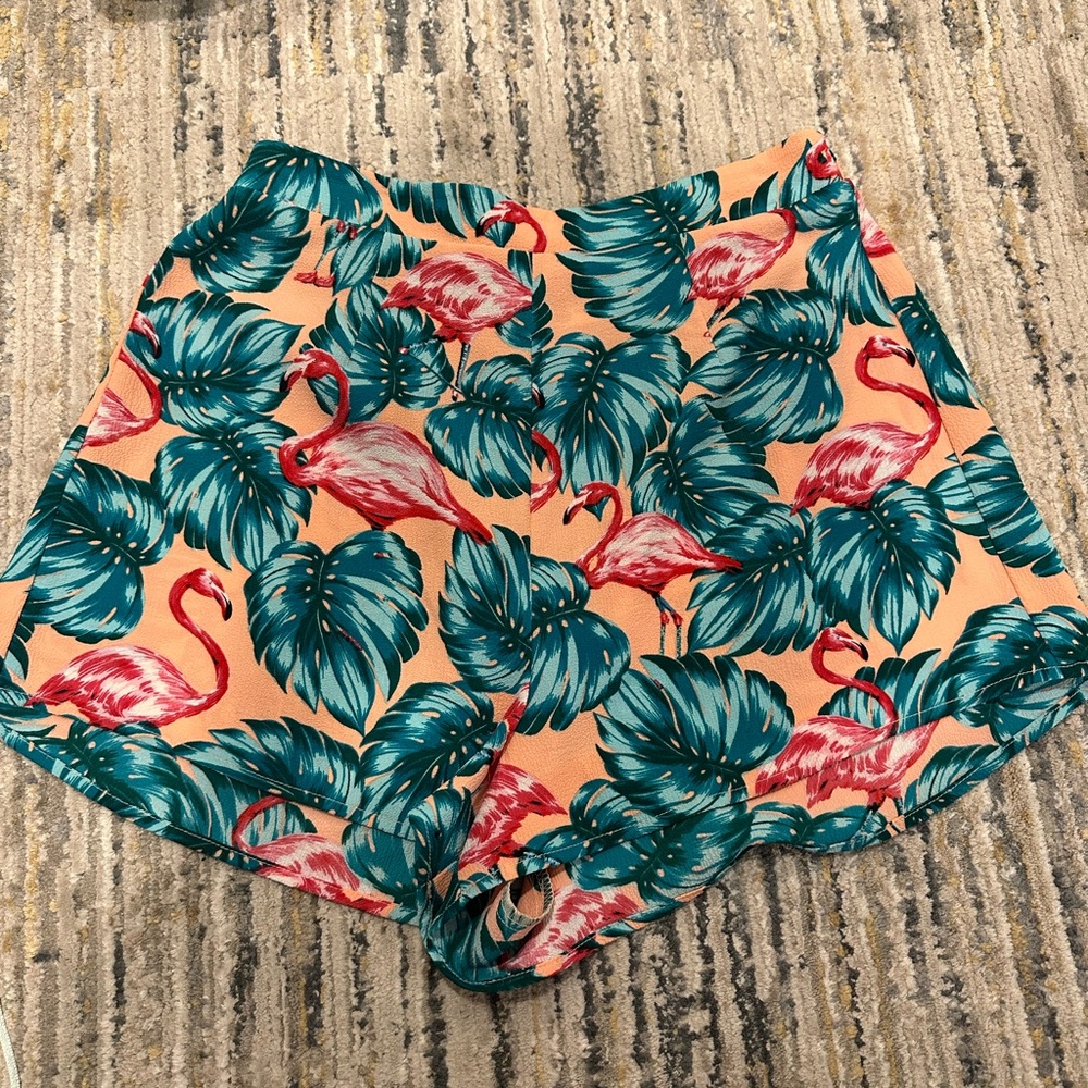 Show Me Your MuMu High Waist Green and Orange Shorts